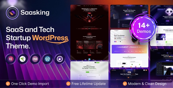 Saasking – SaaS & Tech Startup WordPress Theme 1.0.1