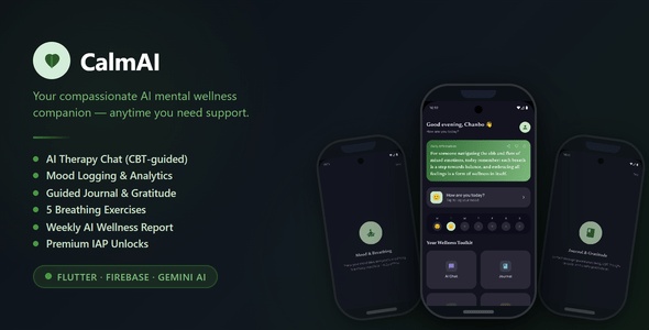 CalmAI - AI Mental Health & Wellness Companion App (Flutter)