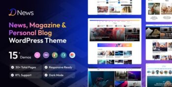 Dnews – News Magazine & Newspaper WordPress Theme 1.0.2
