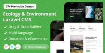 Ecozone – Ecology & Environment Laravel CMS With Live Page Builder 1.1