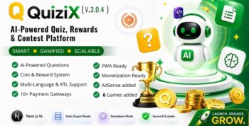 QuiziX – AI Quiz & Trivia Game | Laravel + Next.js Gamified Quiz Platform 3.0.4
