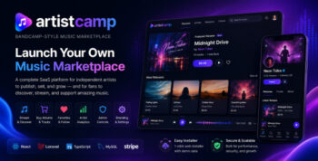 Artistcamp – Bandcamp-Style SaaS Music Marketplace