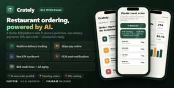 Crately | AI B2B Food Supplier Flutter App (Admin Panel + Customer & Driver, Next.js + Postgres)