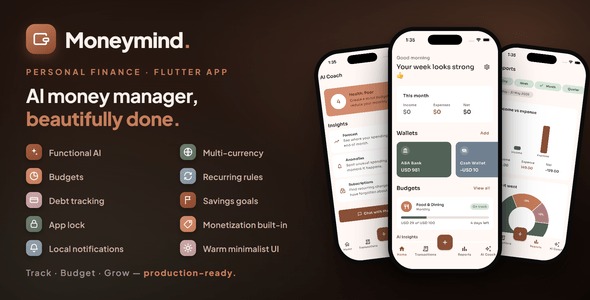 Moneymind — AI-Powered Personal Finance App (Flutter + Firebase, Real AI Coach, Receipt Scanner, Bud