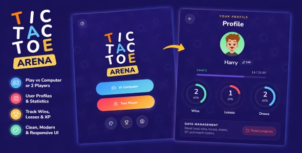 Tic-Tac-Toe Arena - HTML5 game | React, TypeScript