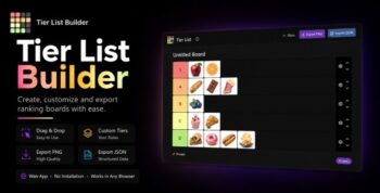 Tier List Builder – Drag & Drop Ranking App | React, TypeScript