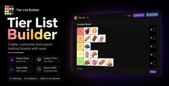Tier List Builder – Drag & Drop Ranking App | React, TypeScript
